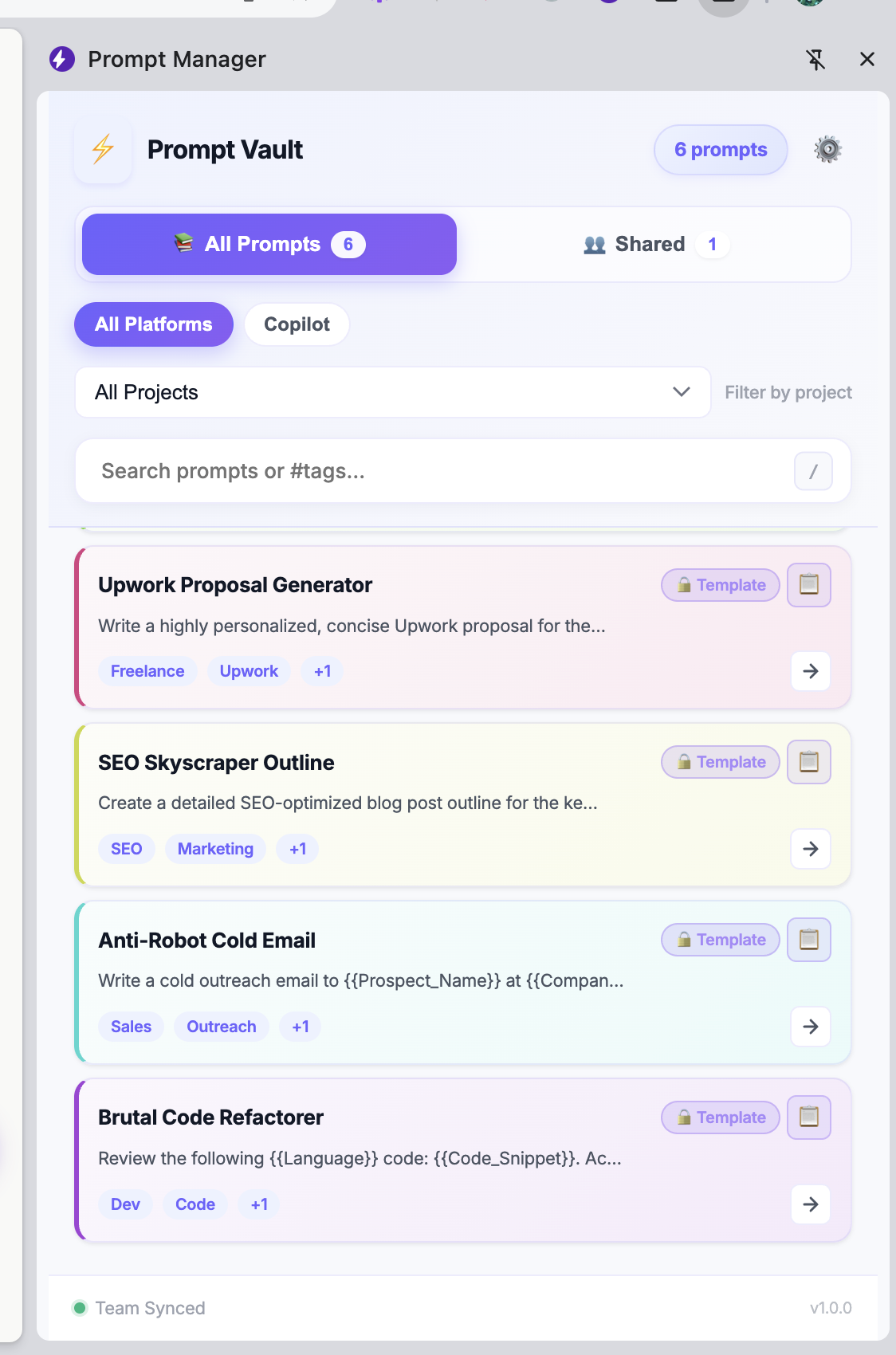 Prompt Vault Library - Organize your AI prompts